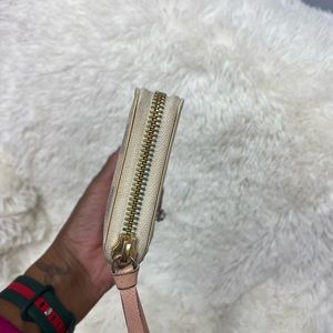 Louis Vuitton Damier Azur Wallet with pink interior